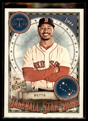 2019 Topps Allen & Ginter Star Signs #BSS-4 Mookie Betts - Boston Red Sox - Image 1 of 2