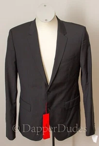 NWT Hugo Boss Men's Black Slim-Fit Superflex Solid Suit Separate Jacket Size 42R - Picture 1 of 16