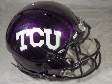 Riddell Speed TCU Horned Frogs Custom Purple Marble Football Game Helmet L Cover