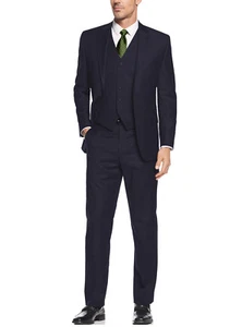 Salvatore Exte Mens Vested Three Piece Suit Blazer Jacket Dress Vest Plus - Picture 1 of 3