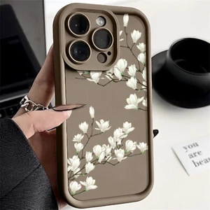 Flower Phone Case For iPhone 16 Pro Max 15 14 13 12 11 8 Shockproof Matte Cover - Picture 1 of 21
