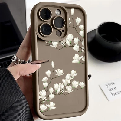 Flower Phone Case For iPhone 16 Pro Max 15 14 13 12 11 8 Shockproof Matte Cover - Image 1 of 4