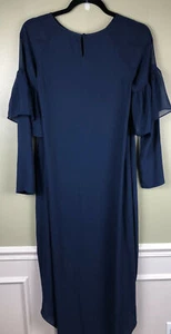 2408 BCBG MaxAzria ruffle sleeve high-low dress NAVY size XXS nwot - Picture 1 of 2