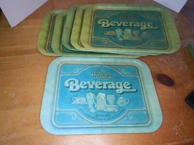 6 1979 The Warm & Wonderful Beverage Co. 10 3/4'' X 14 3/4'' Tin  serving Trays - Image 1 of 4