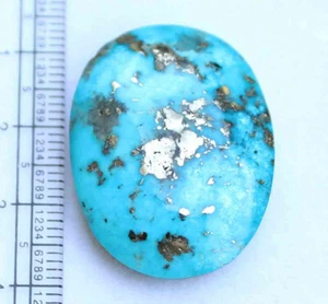 46,00 ct 24*32 mm natürlicher ovaler Cabochon Kingman blau türkis loser Edelstein - Bild 1 von 5