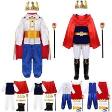 King Costume Boys Medieval Prince Crown KING Fancy Dress Up Cape Cosplay Outfit
