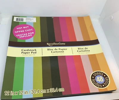 Recollections 12"x12" Paper Pad Cardstock Scrapbook Solid Colors 48 Sheets - Image 1 of 4