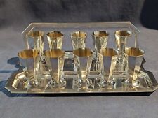 Antique Silverware Cordial Goblets & Tray Set Unknown Mark (Charles Villeaume??)