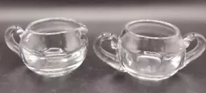 Optisch Klarglas Offene Zuckerschüssel und Milchkännchen von Tiffin-Franciscan 2-3/8 Zoll h 2,5 Zoll W - Bild 1 von 5