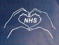 Car Sticker HANDS HEART NHS Van Truck Window Bumper Boot Door House Home Decal