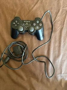 Sony PS2 Black Wired Controller OEM DualShock - Picture 1 of 2