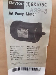 Dayton 6K575C Jet Pump Motor - Picture 1 of 1