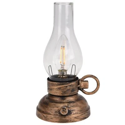 Antique Style Battery Operated Dimmable LED Lantern ~ Decorative Metal Light - Image 1 of 4