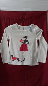 blouse long sleeve WHITE WITH DESIGN SIZE SMALL FOR GIRL CHILDREN PLACE NWT - Picture 1 of 7