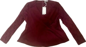 Grace Karin Damen Bluse Größe 2X, Langarm Spitze, Wickeloptik, Schlagzeug, Urlaub Neu mit Etikett - Bild 1 von 17