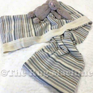 CHARLIE KIDS NEUTRAL STRIPES COZY SOFT THROW WRAP BABY BLANKET 100x140cm **NEW** - Picture 1 of 6