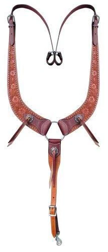 Showman Flower Tooled Leather Pulling Collar w/ Conchos & Leather Tassels - Image 1 of 1