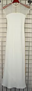 Maxikleid Vintage 60er 70er Jahre elfenbeinfarbenes Spitzenoberteil Oberteil schlanke Passform Gr. S/M - Bild 1 von 9