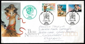 Australia Bush Nativity Christmas 1990 FDC - Streets of Our Town Fancy Cancel - Picture 1 of 2