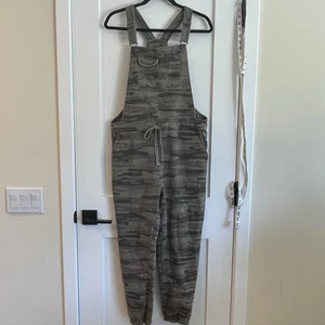 WALLFLOWER L Overall Joggers Camo Soft Sweatshirt Fabric Y2K Retro Drawstring - Picture 1 of 13