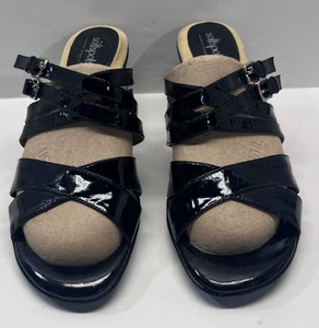 Aerosoles Damenschuhe Größe 11 Schwarz Lackleder Offene Zehenpartie Sandalen – 7310211 - Bild 1 von 7