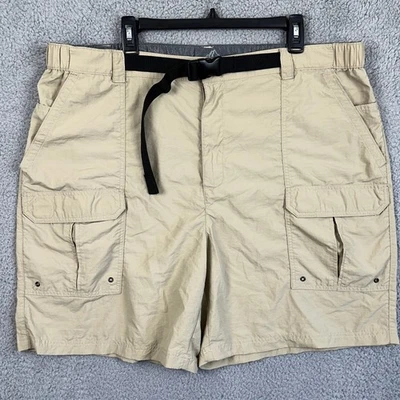 Croft Barrow Nylon Shorts Cargo Men 42 Tan Ripstop Elastic Waist Hiking Safari - Image 1 of 4