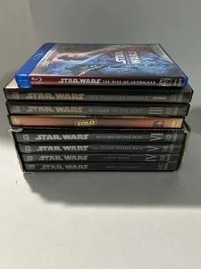 Star Wars Blu Ray 5 Lot One, Solo, Rise Of Skywalker, Force Awakens, IV, V, VI - Picture 1 of 2