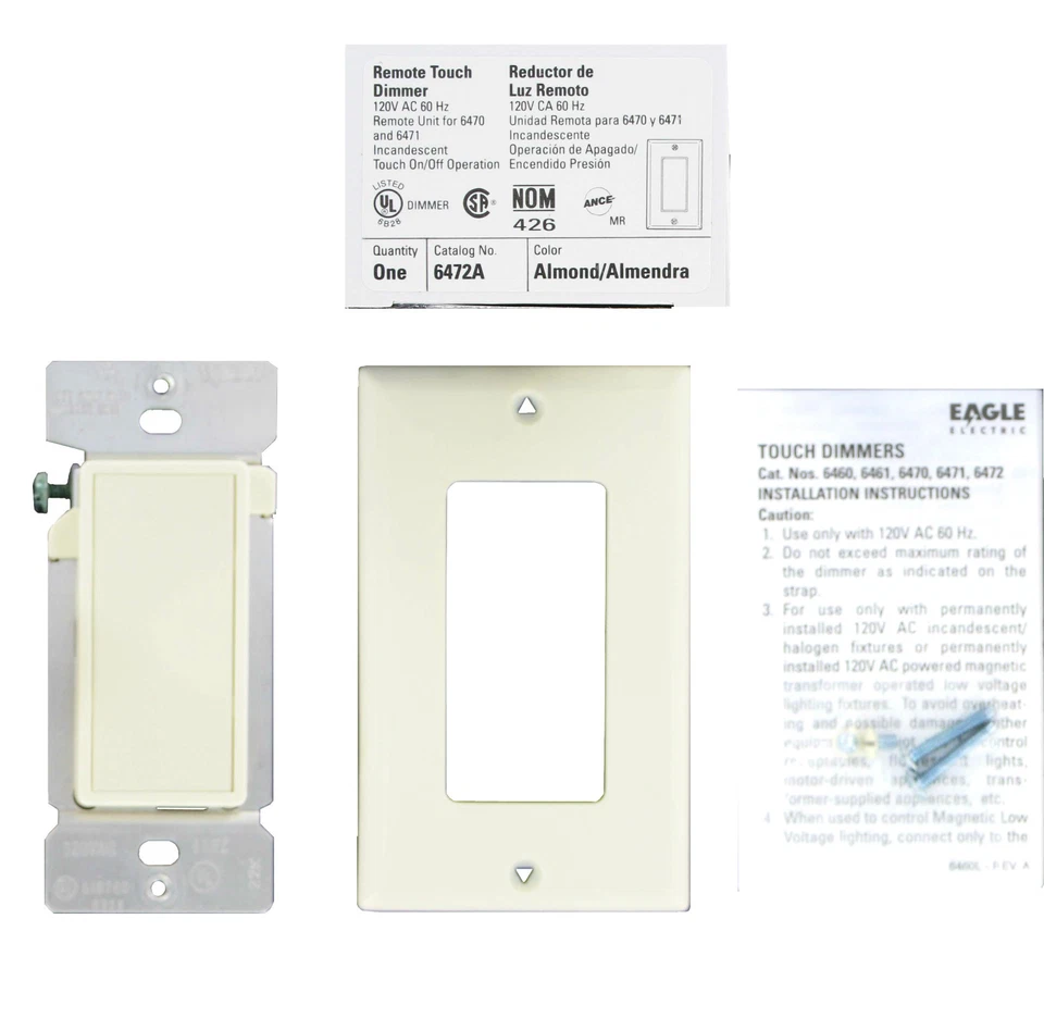 Interruptor remoto Almond Decora 6472A para dimmer 600/1000W (somente remoto) - Imagem 1 de 1
