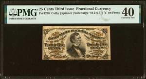 FR 1298 $0.25 Third Issue Fractional Currency - 25 Cents - PMG 40 Extremely Fine - Picture 1 of 2