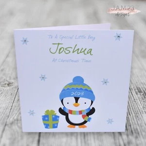 Personalised Boys Christmas Card Son Grandson Nephew Special Little Boy Brother - Picture 1 of 9
