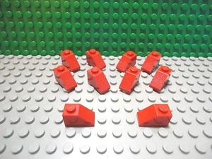 Lego 10 Red 2x1 slopes 45 degree brick block NEW - Picture 1 of 1