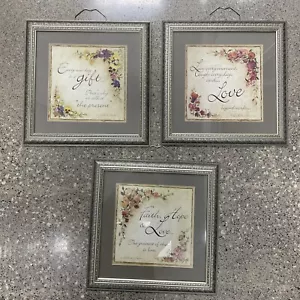 3 impresiones de amor inspiradoras de fe esperanza enmarcadas de colección Winterle Olson decoración de pared - Imagen 1 de 7