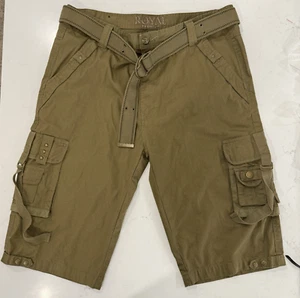 Royal Premium Cargoshorts Herren 38 verrückt grün Baumwolle langer detaillierter Gürtel Y2K gebraucht, in einwandfreiem Zustand - Bild 1 von 11