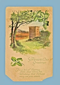 St Patrick’s Day Greeting • Fortress Shamrocks • Posted 1924 Columbus - Bild 1 von 2