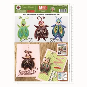 papier + ideen: Quilling Template, Large Quilling Optimist Bugs - Picture 1 of 4