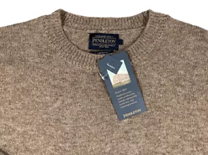 Men's PENDLETON Khaki Tan Washable Wool Crewneck Sweater XXL NWT NEW NiCe! - Picture 1 of 4