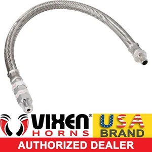 MANGUERA GUÍA TRENZADA DE ACERO INOXIDABLE MACHO 1/8 A 1/4 NPT CON VÁLVULA DE RETENCIÓN 14" VXA7331 - Imagen 1 de 2