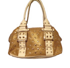 👜Kathy Van Zeeland Vintage Gold Studded Satchel Handbag and Coin Purse👜