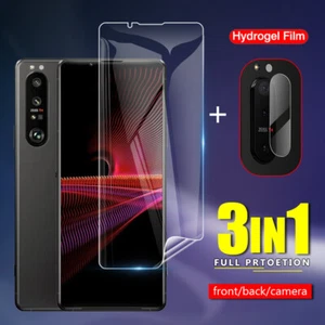 Pour Sony Xperia 1 5 10 II III IV V Soft Hydrogel Protecteur d'écran + Objectif Caméra - Photo 1 sur 13