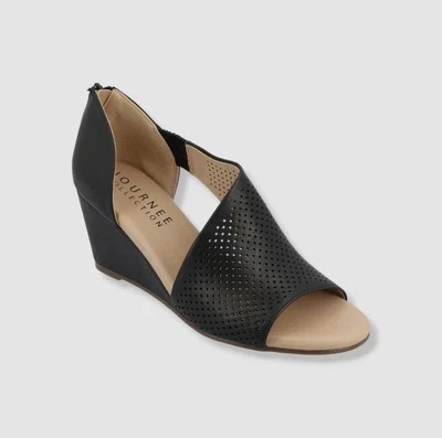 Journee коллекции женщин Арета черный на танкетке каблуки размер 5,5 средний, новый в коробке - Изображение 1 из 3