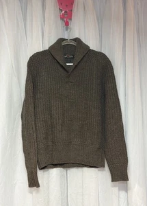 RRL Ralph Lauren Sweater Men’s M 100% Wool Shawl Collar Fisherman Heritage Brown - Picture 1 of 14