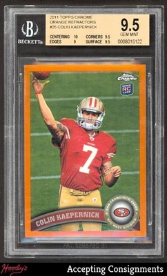 2011 Topps Chrome Orange Refractors #25 Colin Kaepernick RC ROOKIE BGS 9.5 GEM - Image 1 of 2