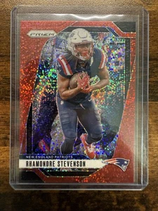 2024 Prizm Red Sparkle Rhamondre Stevenson Patriots - Picture 1 of 2