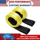 2 Pack 6ft x 2in Lifting Sling Straps with Heavy Duty Flat Loops 10000Lbs Nylon