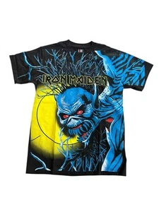 Vtg Iron Maiden Fear of The Dark AOP Single Stitch Shirt Size L Modern Vintage - Picture 1 of 11