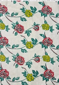 PATRÓN FLORA saco de alimentación vintage multicolor saco de harina pieza de tela 7,5x10,5" - Imagen 1 de 3