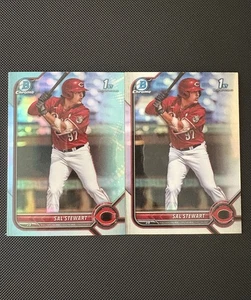 2022 Bowman Draft Sal Stewart Chrome Sky Blue Refractor 1st #BDC-122 + Refractor - Picture 1 of 2