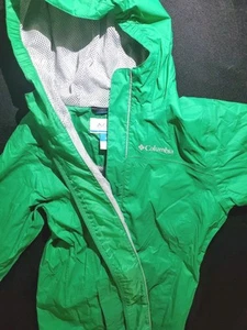 Columbia Kids Windbreaker Omni - Tech Youth size 10 / 12 Jacket Hood Zip Green - Picture 1 of 6