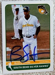 Arizona Diamondbacks Bobby Smith Auto 2012 South Bend Silver Hawks Card - Imagen 1 de 1