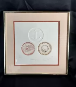 Becky Sansing Signed Limited Edition Numbered "Anchors Away" Embossed Paper Art - Picture 1 of 10